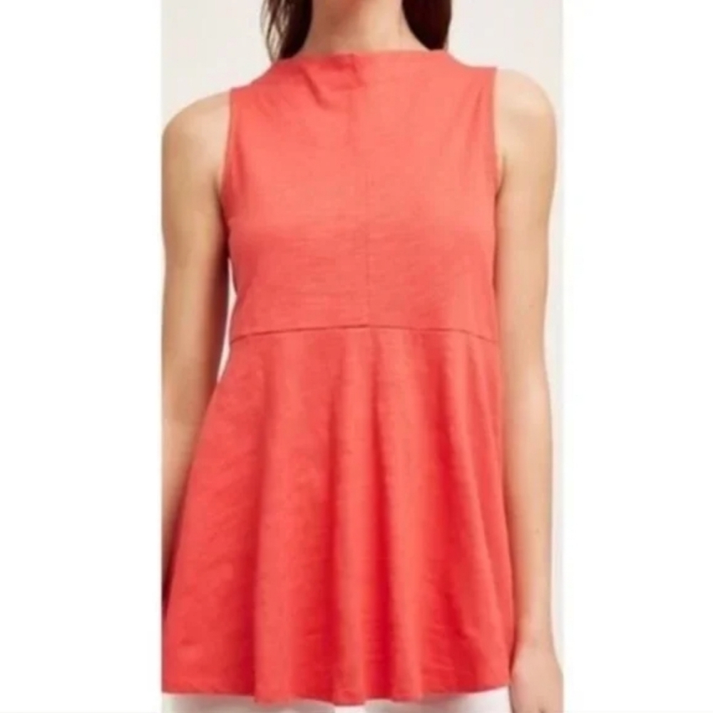 Anthropologie Coral Sleeveless Top